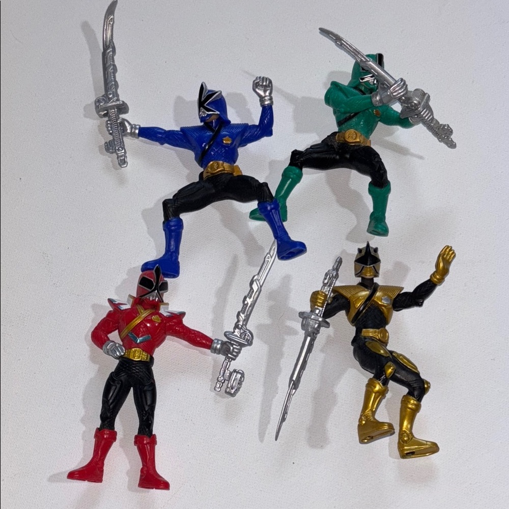 Power Rangers Samurai Action Figures Red Green Blue Gold Power Ranger  2010